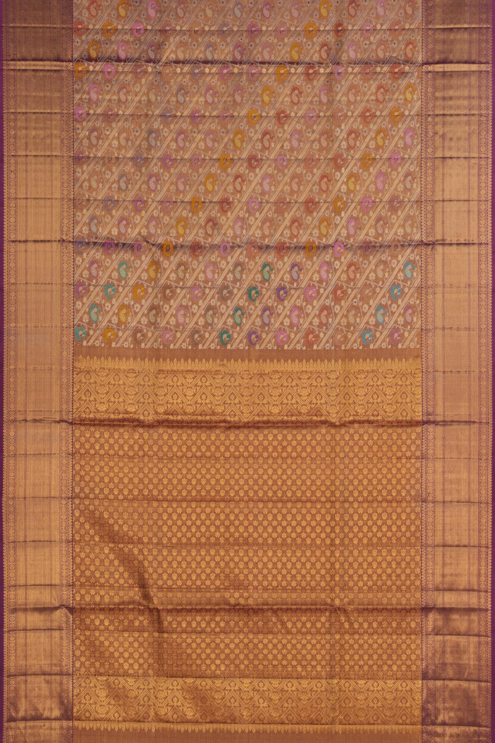 Image of Kanchipattu Tissue Brocade Gold Saree